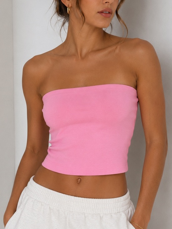 Tops - Zara Seamless Pink Strapless Tube Top - Women's